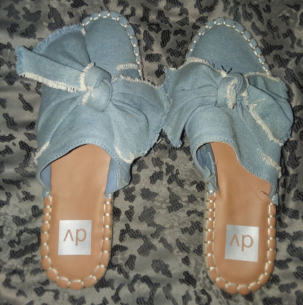 DV by Dolce Vita jean slip on Flats with a bow